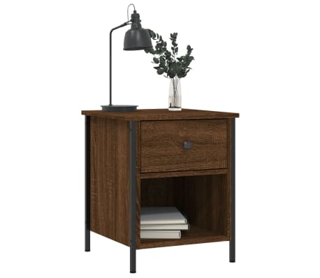 vidaXL Κομοδίνο Καφέ Δρυς 40 x 42 x 50 εκ. από Επεξεργασμένο Ξύλο