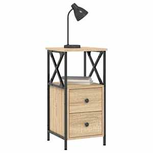 Nočna omarica 2 kosa sonoma hrast 34x35,5x70 cm inženirski les - slika 4