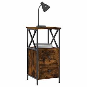 vidaXL f&uuml;st&ouml;s t&ouml;lgy sz&iacute;nű szerelt fa &eacute;jjeliszekr&eacute;ny 34x35,5x70 cm