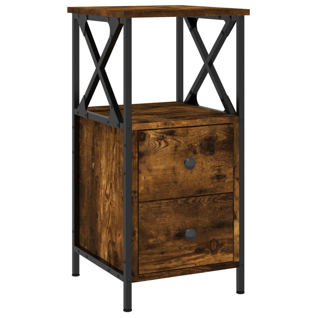 vidaXL Nachtkastjes 2 st 34x35,5x70 cm bewerkt hout gerookt eikenkleur afbeelding