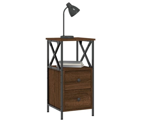 vidaXL Szafka nocna, brązowy dąb, 34x35,5x70 cm