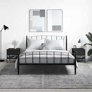 Nočna omarica 2 kosa črna 40x42x45 cm inženirski les