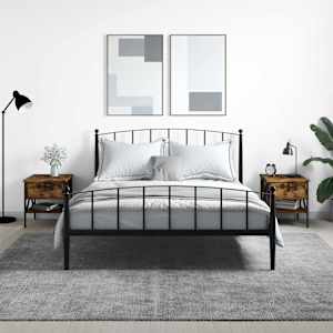 Nočna mizica 2 kosa dimljeni hrast 40x42x45 cm inženirski les