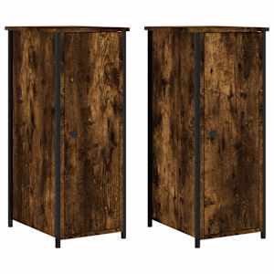 Noční stolky 2 ks kouřový dub 32 x 42 x 80 cm kompozitní dřevo - obrázek 2