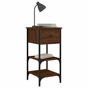 vidaXL Y&ouml;p&ouml;yt&auml; ruskea tammi 34x36x70 cm tekninen puu