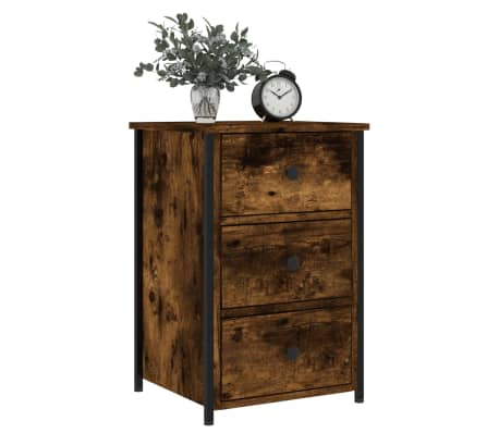vidaXL Bedside Cabinet Smoked Oak 40x36x60 cm Engineered Wood