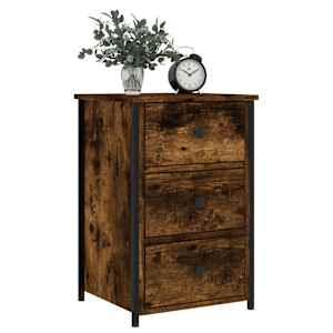 vidaXL Bedside Cabinet Smoked Oak 40x36x60 cm Engineered Wood