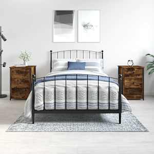 Nočna omarica 2 kosa dimljeni hrast 40x36x60 cm inženirski les