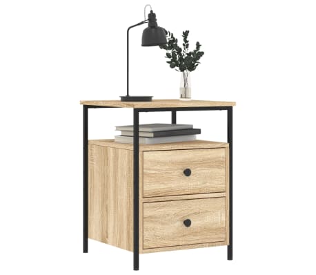 vidaXL Table de chevet ch&ecirc;ne sonoma 44x45x60 cm bois d'ing&eacute;nierie