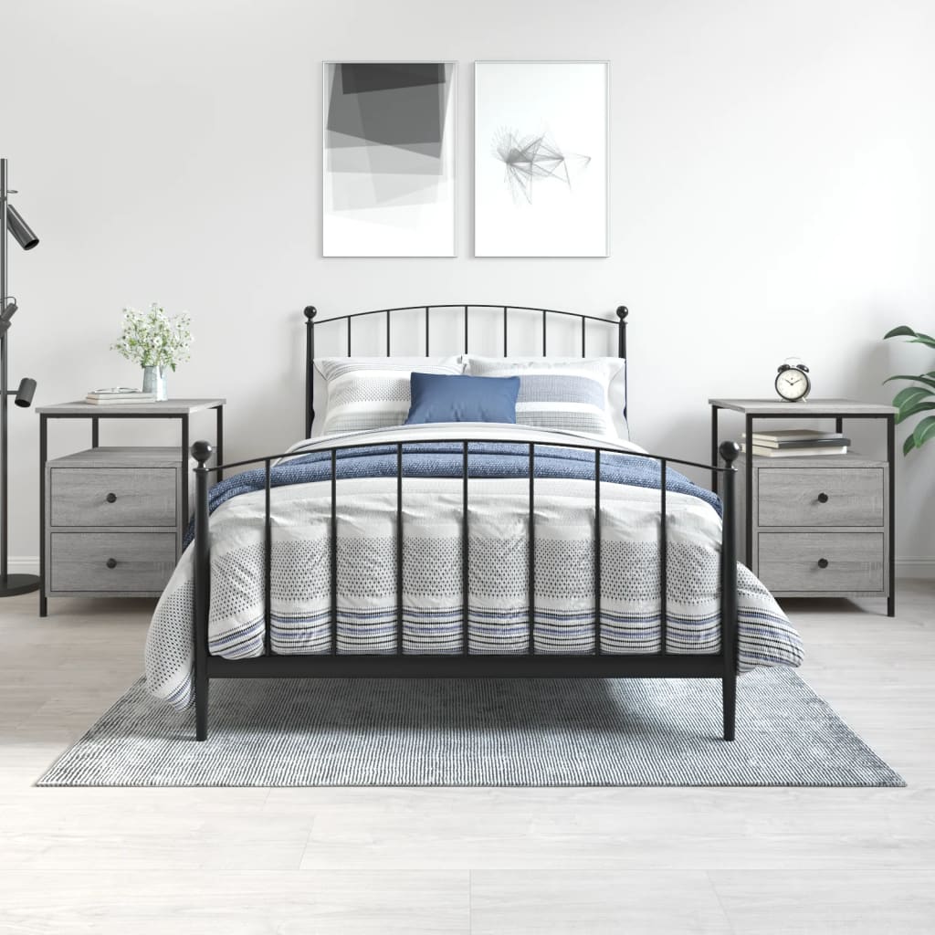 VidaXL Nachttische 2 Stk. Grau Sonoma 44x45x60 Cm Holzwerkstoff