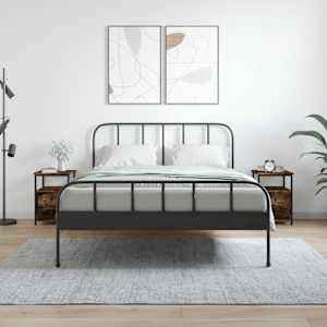 Nočna omarica 2 kosa dimljen hrast 34x35,5x50 cm inženirski les