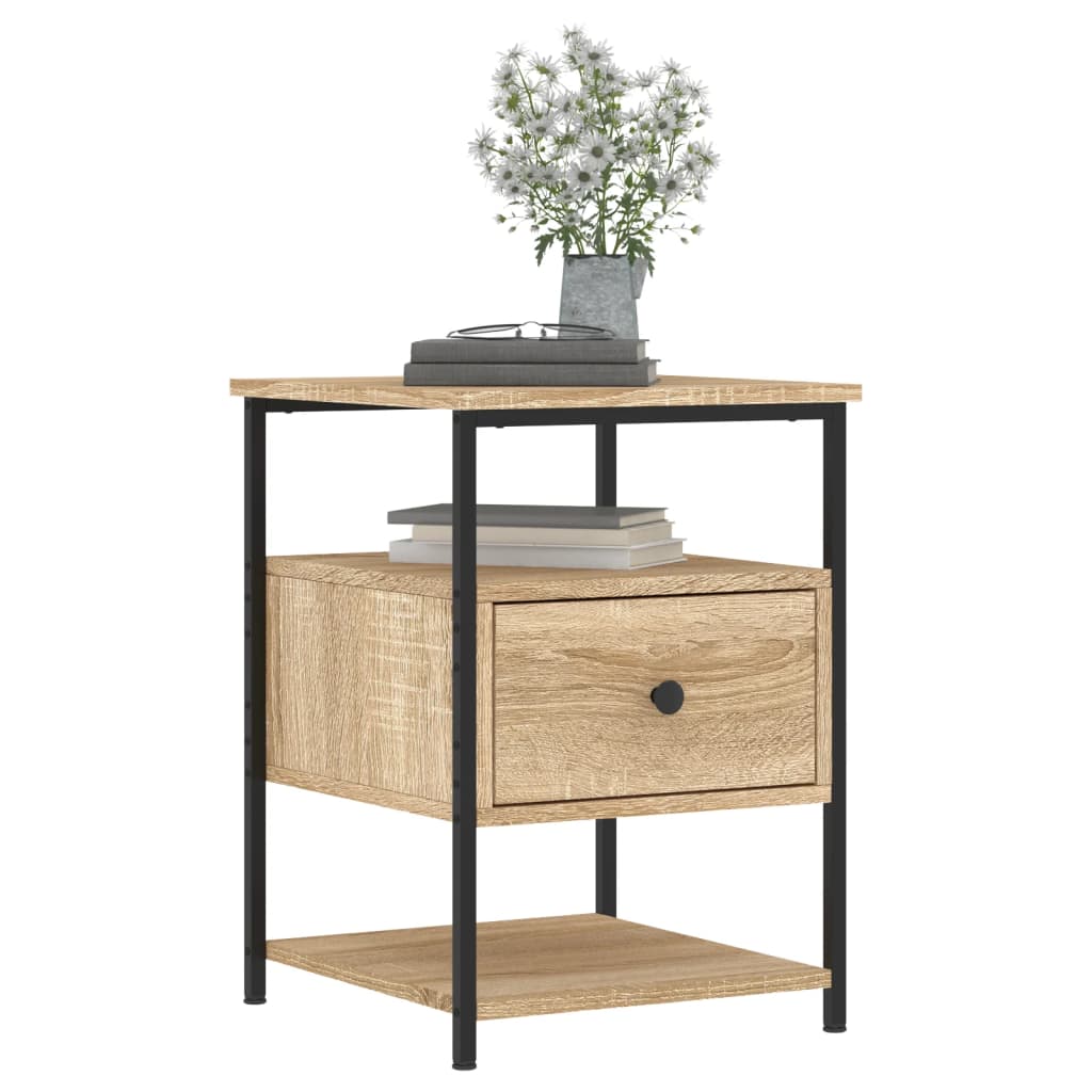 vidaXL Nachtkastje 40x42x56 cm bewerkt hout sonoma eikenkleurig