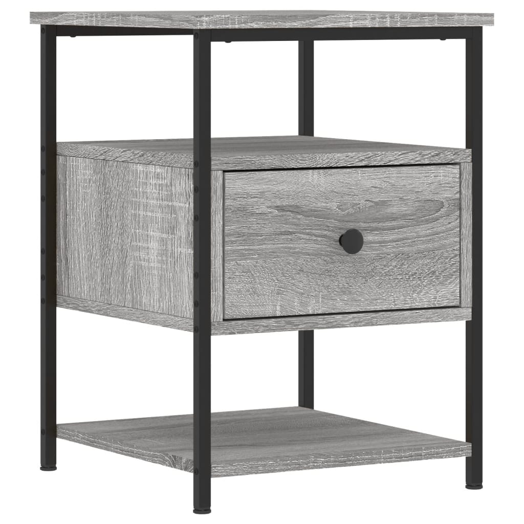 vidaXL Nachtkastjes 2 st 40x42x56 cm bewerkt hout grijs sonoma eiken afbeelding