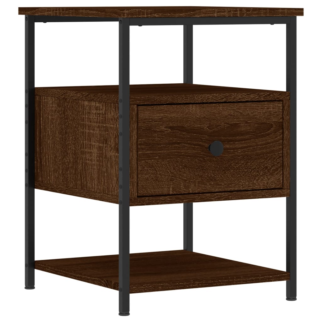 vidaXL Nachtkastjes 2 st 40x42x56 cm bewerkt hout bruin eikenkleur afbeelding