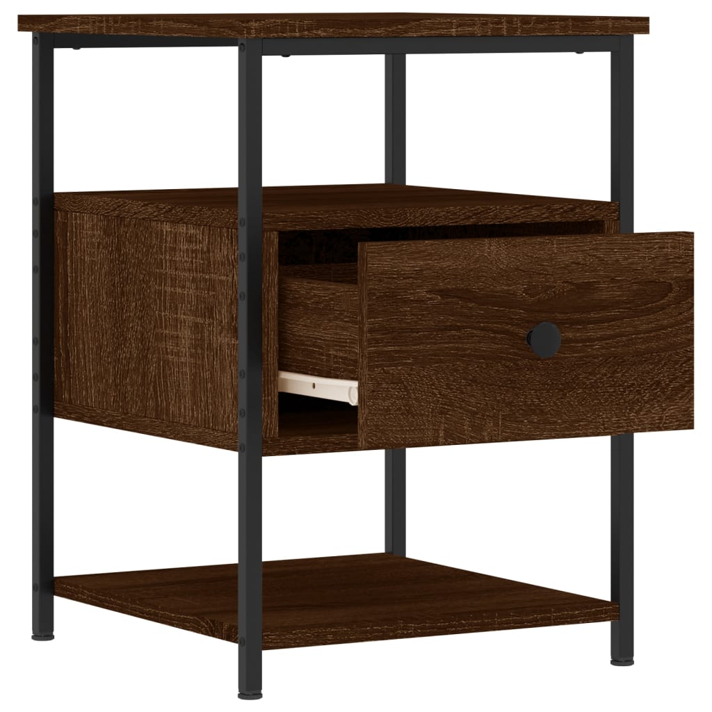 vidaXL Nachtkastjes 2 st 40x42x56 cm bewerkt hout bruin eikenkleur, foto 4