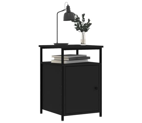 vidaXL Nachtkastje 40x42x60 cm bewerkt hout zwart