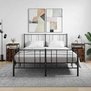 Nočna omarica 2 kosa dimljeni hrast 40x42x60 cm inženirski les