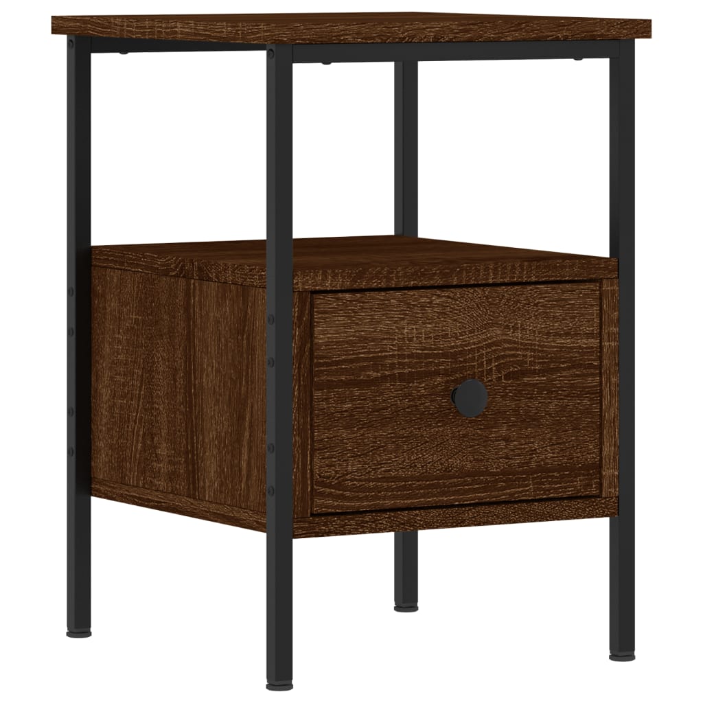 vidaXL Nachtkastjes 2 st 34x36x50 cm bewerkt hout bruin eikenkleur afbeelding