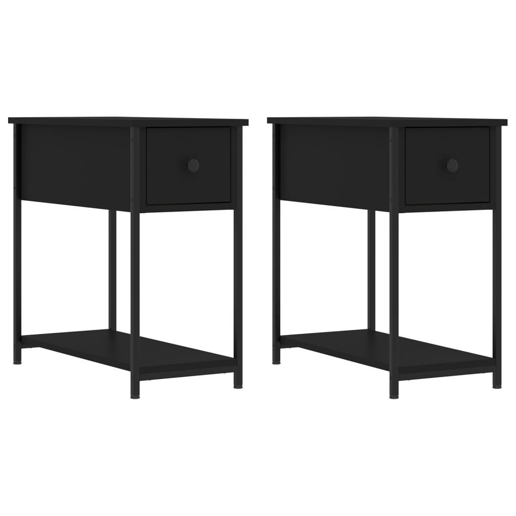 vidaXL NoÄŤnĂ­ stolky 2 ks ÄŤernĂ© 30 x 60 x 60 cm kompozitnĂ­ dĹ™evo