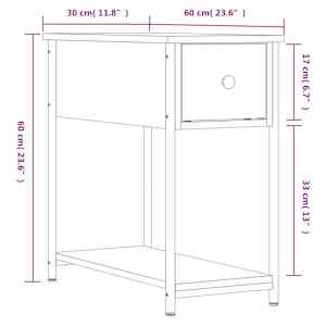Noční stolky 2 ks kouřový dub 30 x 60 x 60 cm kompozitní dřevo - obrázek 12