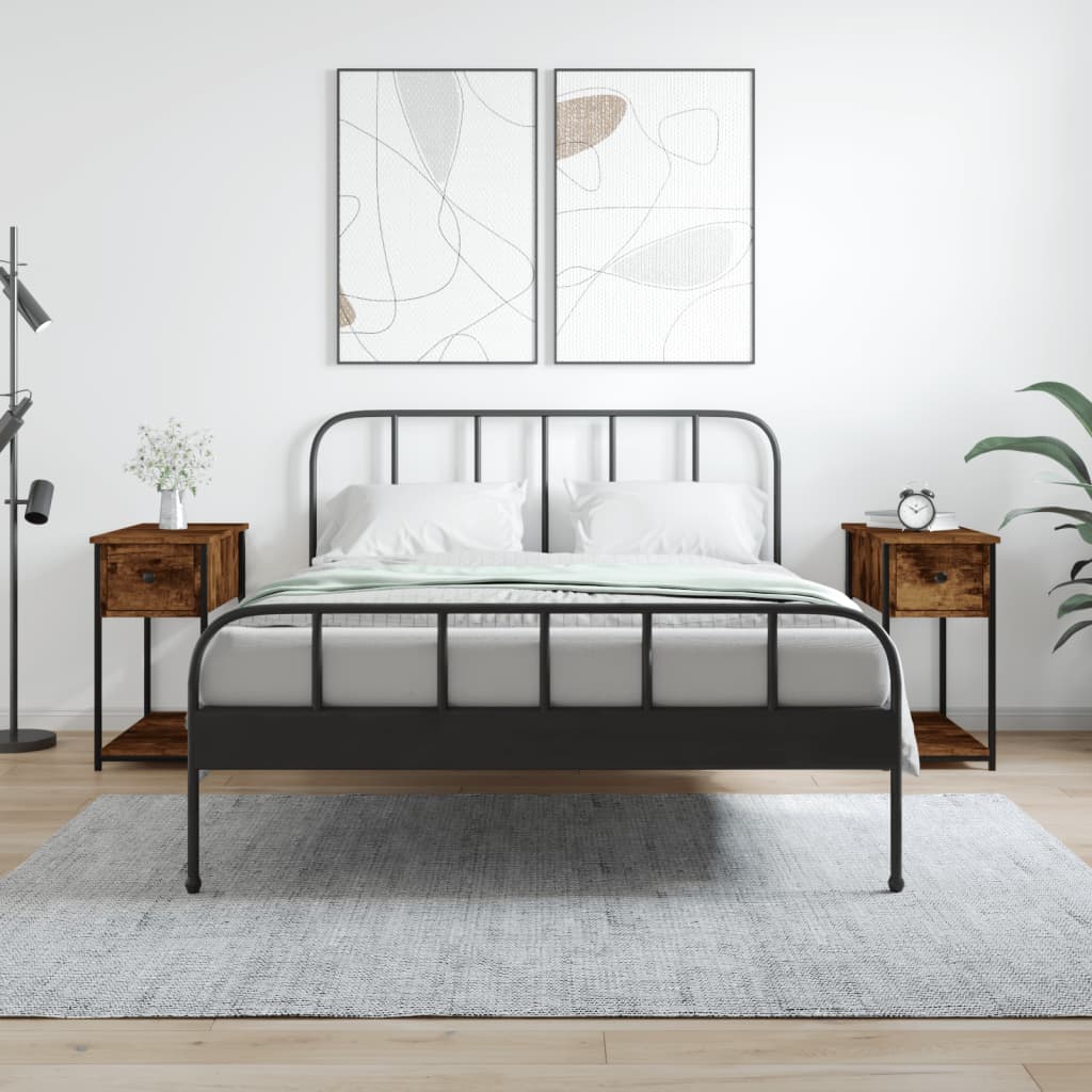 vidaXL Yöpöydät 2 kpl savutammi 30x60x60 cm tekninen puu