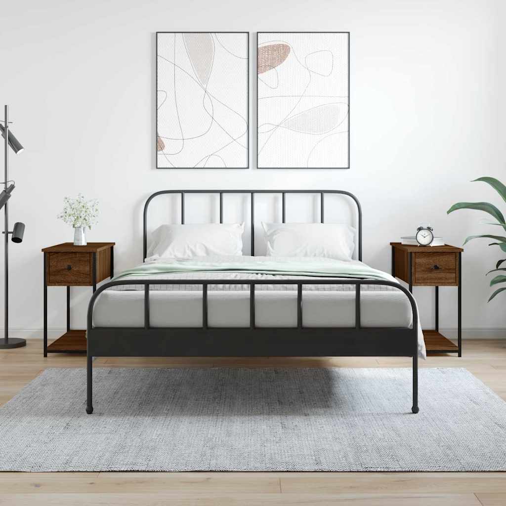 vidaXL Yöpöydät 2 kpl ruskea tammi 30x60x60 cm tekninen puu