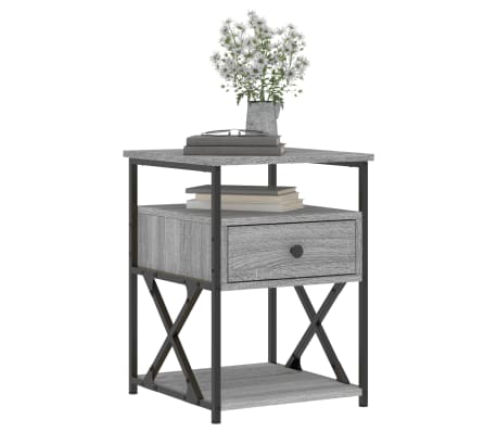 vidaXL sz&uuml;rke sonoma sz&iacute;nű szerelt fa &eacute;jjeliszekr&eacute;ny 40x42x55 cm