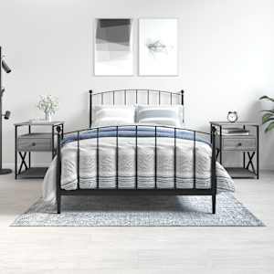 Nočna omarica 2 kosa siva sonoma 40x42x55 cm inženirski les