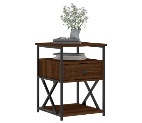 vidaXL Table de chevet ch&ecirc;ne marron 40x42x55 cm bois d'ing&eacute;nierie