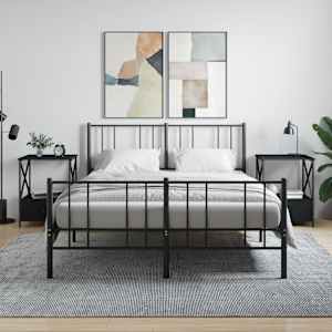 Nočna mizica 2 kosa črna 50x41x65 cm inženirski les