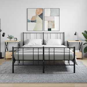 Nočna mizica 2 kosa sonoma hrast 50x41x65 cm inženirski les