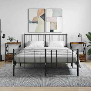 Nočna mizica 2 kosa dimljeni hrast 50x41x65 cm inženirski les