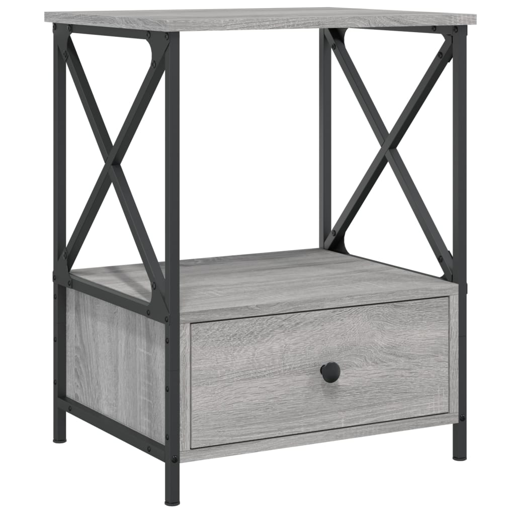  Nočné stolíky 2 ks, sivá sonoma 50x41x65 cm, kompozitné drevo