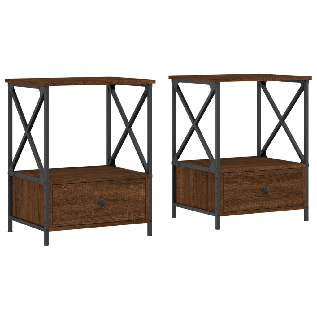  Nočné stolíky 2 ks, hnedý dub 50x41x65 cm, kompozitné drevo