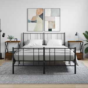 Nočna mizica 2 kosa rjavi hrast 50x41x65 cm inženirski les