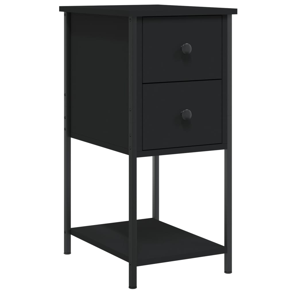 vidaXL Nachtkastjes 2 st 32x42x70 cm bewerkt hout zwart afbeelding
