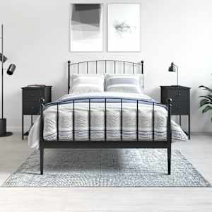 Nočna omarica 2 kosa črna 32x42x70 cm inženirski les