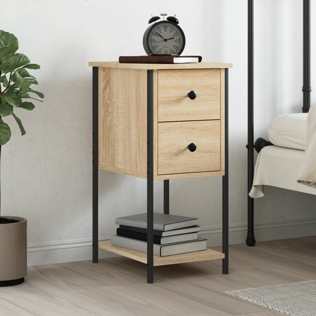 vidaXL Sängbord sonoma-ek 32x42x70 cm konstruerat trä