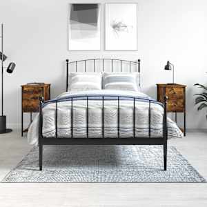 Nočna omarica 2 kosa dimljeni hrast 32x42x70 cm inženirski les