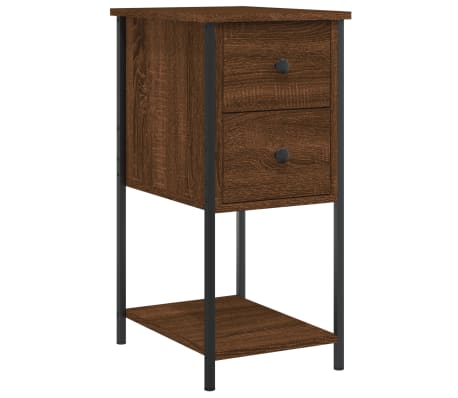 vidaXL Nachttische 2 Stk. Braun Eichen-Optik 32x42x70 cm Holzwerkstoff