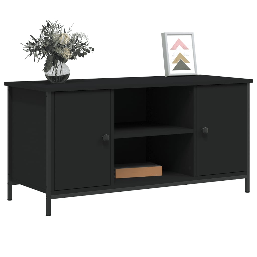 vidaXL Tv-meubel 100x40x50 cm bewerkt hout zwart afbeelding
