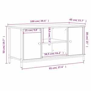 TV skříňka černá 100 x 40 x 50 cm kompozitní dřevo - obrázek 11