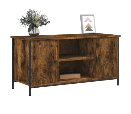 vidaXL TV Cabinet Smoked Oak 100x40x50 cm Engineered Wood
