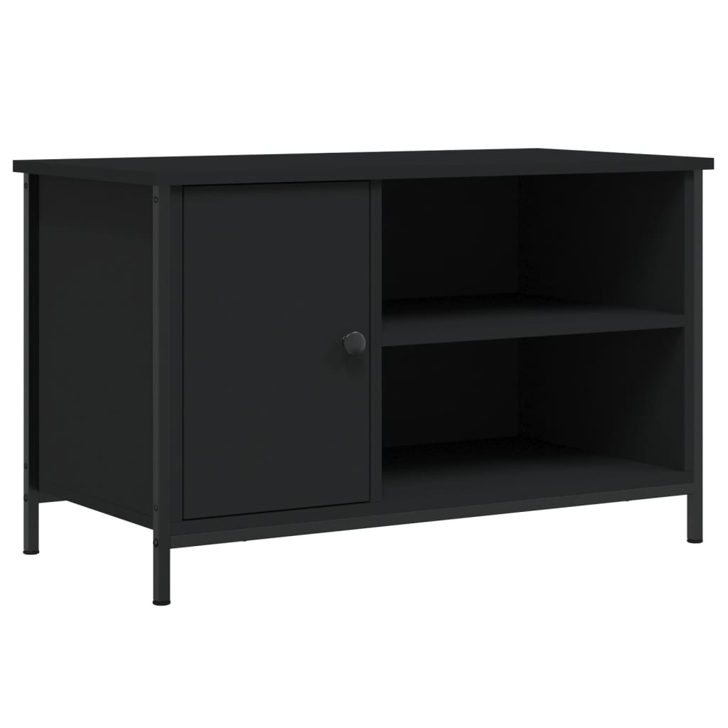 vidaXL Tv-meubel 80x40x50 cm bewerkt hout zwart, foto 3