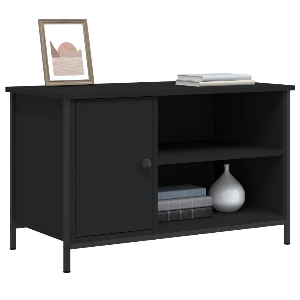 vidaXL fekete szerelt fa TV-szekrény 80x40x50 cm
