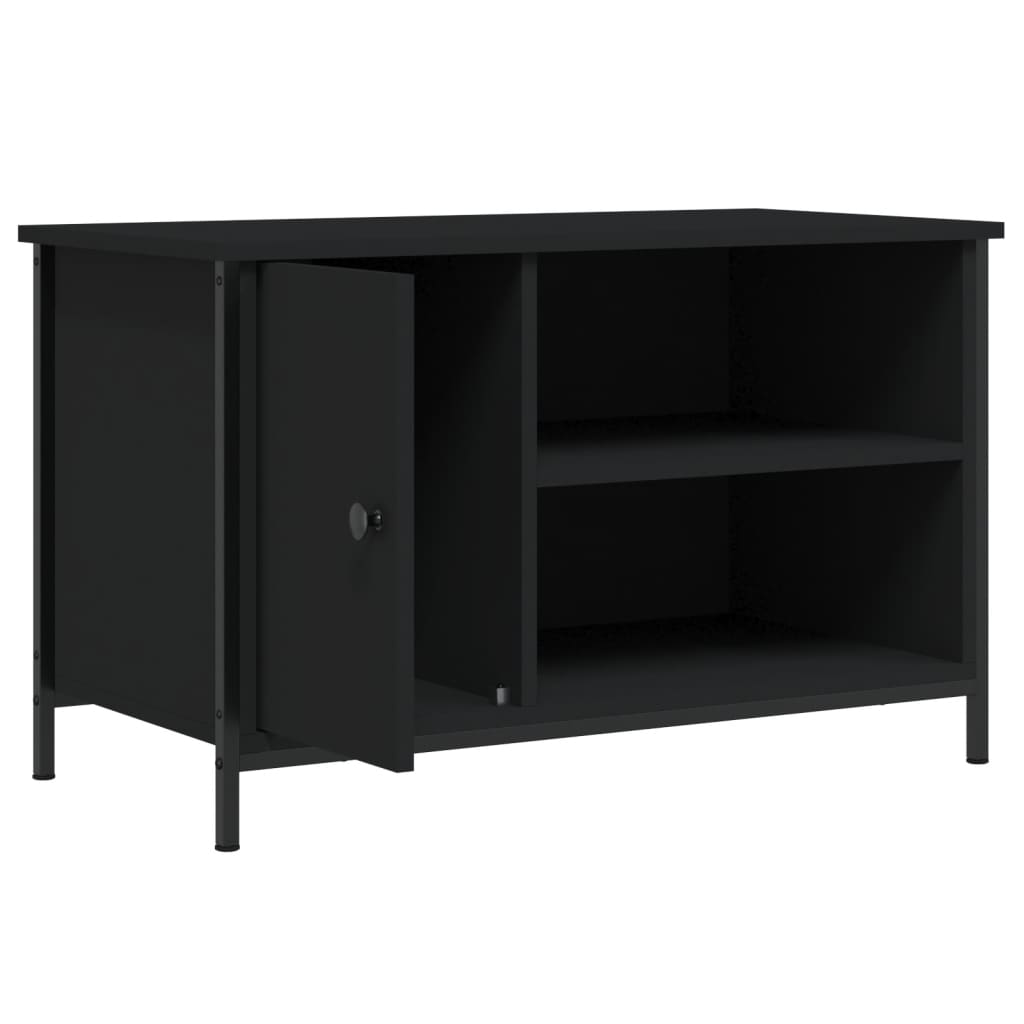 vidaXL Tv-meubel 80x40x50 cm bewerkt hout zwart, foto 2