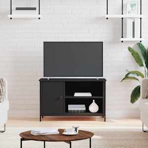 TV skříňka černá 80 x 40 x 50 cm kompozitní dřevo - obrázek 1