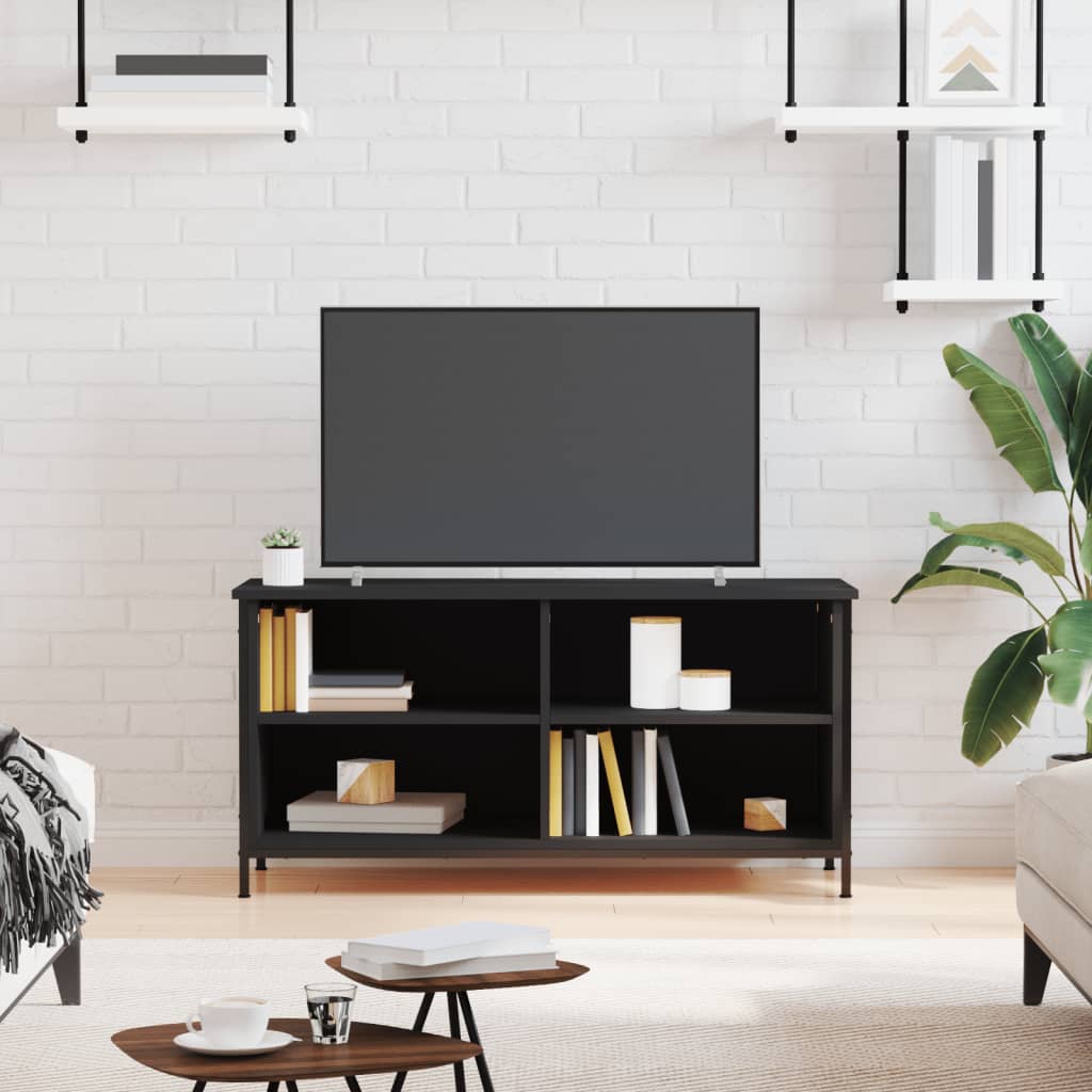 vidaXL Comodă TV, negru, 100x40x50 cm, lemn prelucrat