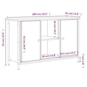 TV skříňka kouřový dub 100 x 35 x 65 cm kompozitní dřevo - obrázek 11