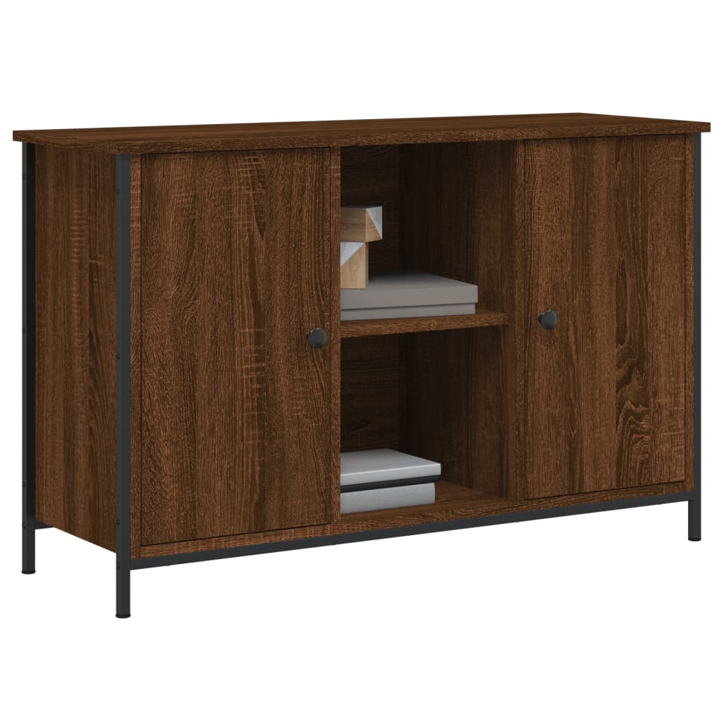 vidaXL Tv-meubel 100x35x65 cm bewerkt hout bruin eikenkleur afbeelding